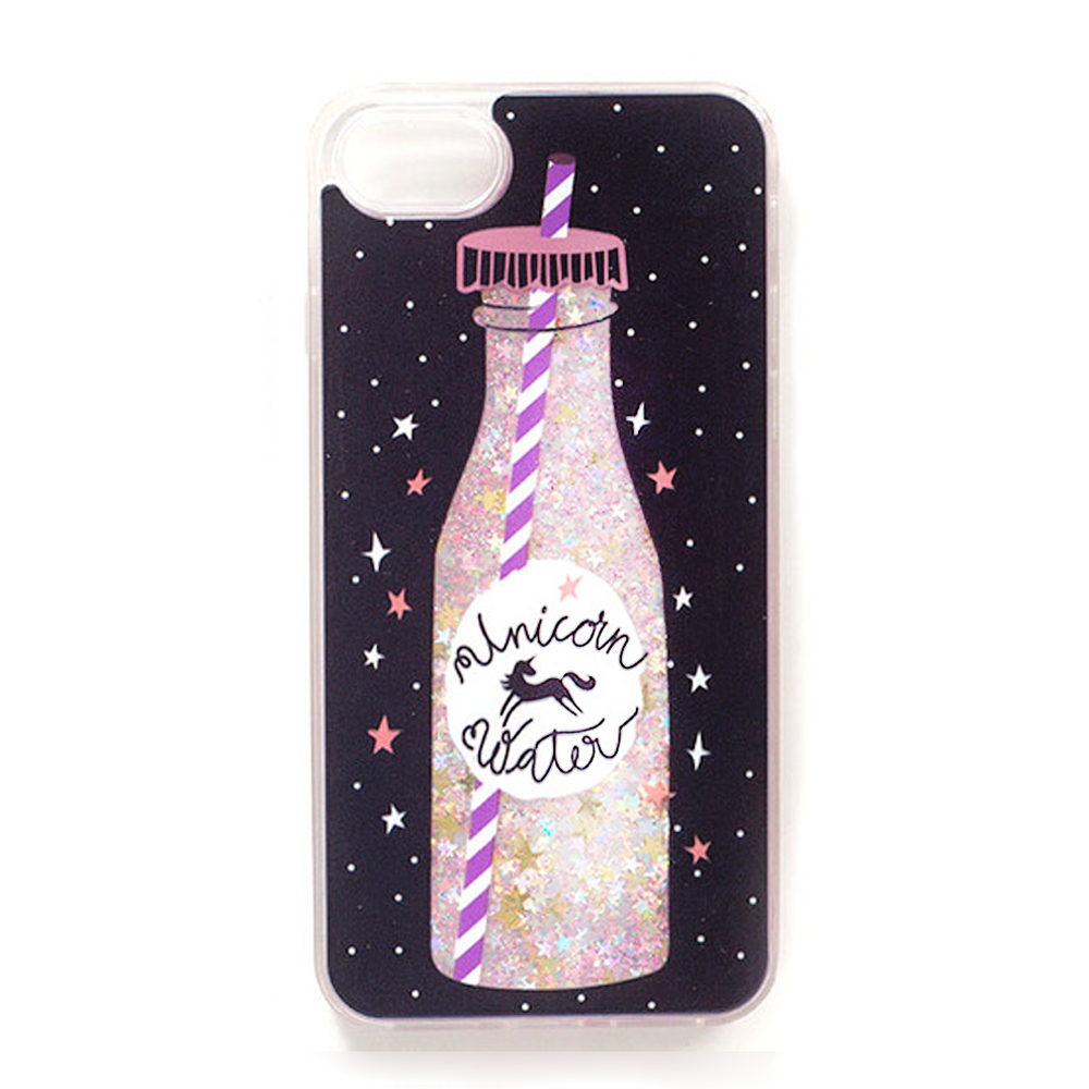 Black Unicorn Glitter Water iPhone Case - Her Teen Dream