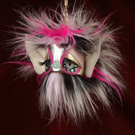 Pink Puff Monster Keychain - Faux Fur - Her Teen Dream