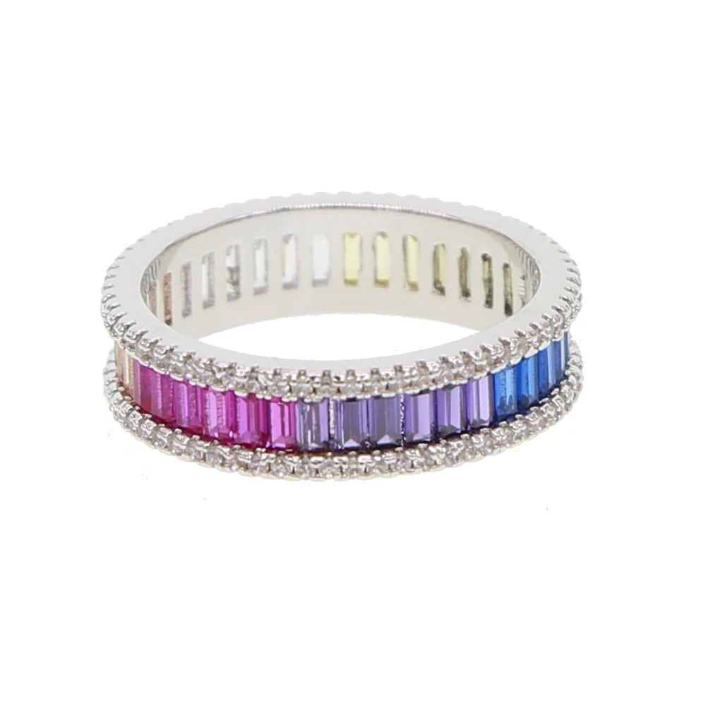 Baguette Rainbow Ombre Ring