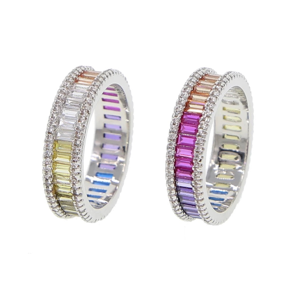 Baguette Rainbow Ombre Ring