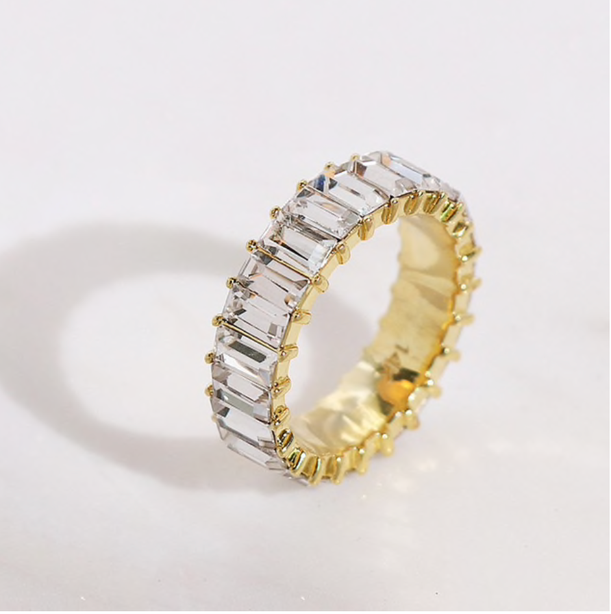 Large Gold Baguette Rings