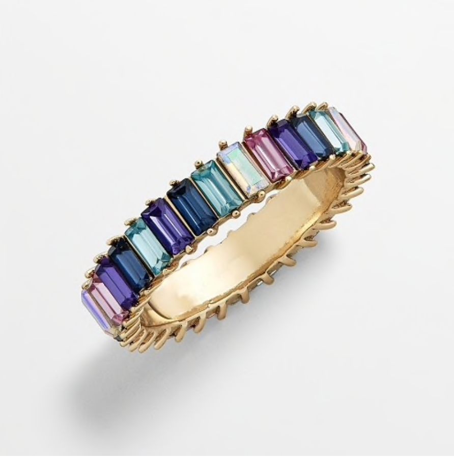 Large Gold Baguette Rings