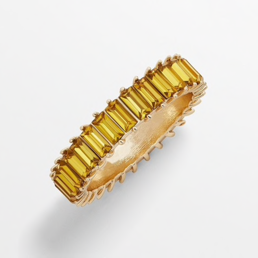 Large Gold Baguette Rings