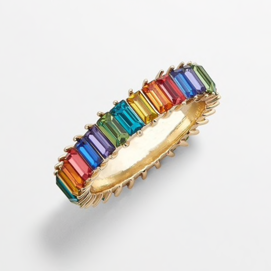 Large Gold Baguette Rings