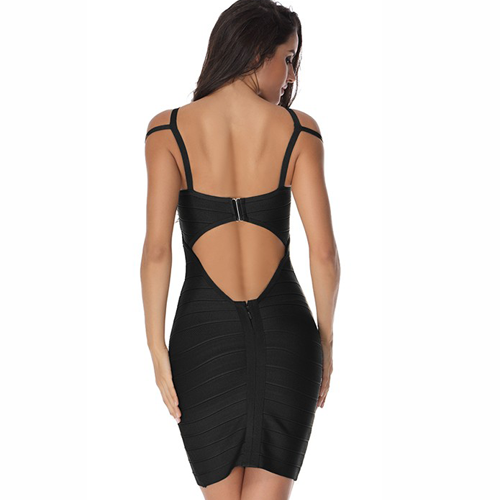 Strapped Bandage Dress- Black - Her Teen Dream