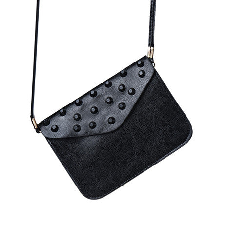 Black Studded Shoulder Bag - Her Teen Dream