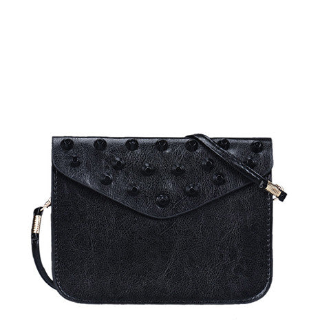 Black Studded Shoulder Bag - Her Teen Dream