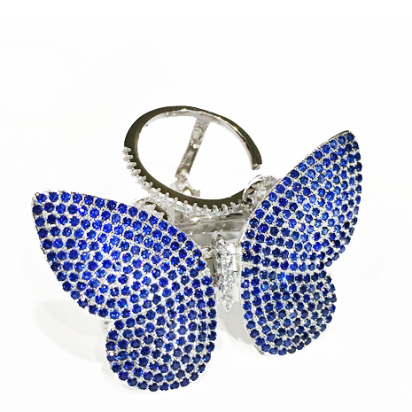 Movable Butterfly Ring - Blue - Her Teen Dream