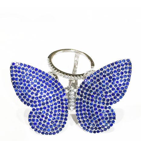 Movable Butterfly Ring - Blue - Her Teen Dream