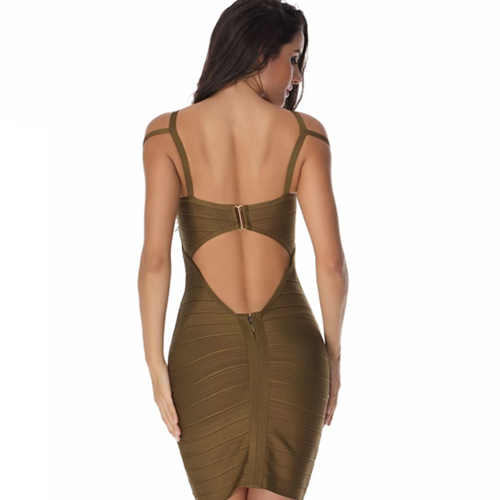 Strapped Bandage Dress- Olive - Her Teen Dream