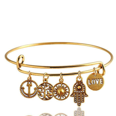 Gold Charm Love Bracelet - Her Teen Dream