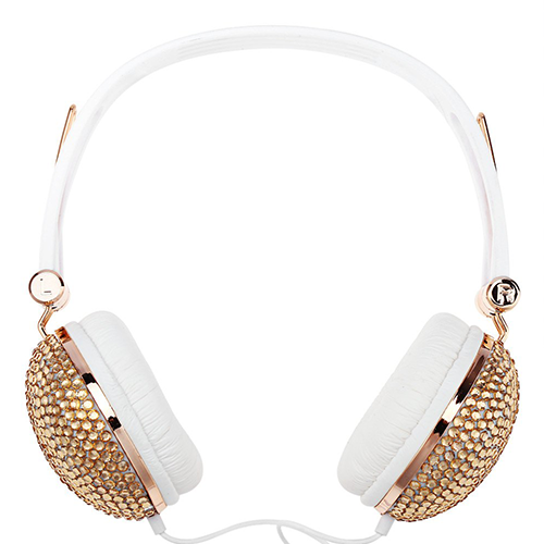 Bedazzled Gold Headphones - Her Teen Dream
