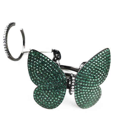 Movable Butterfly Ring - Green Black - Her Teen Dream