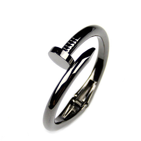 Nail Head Gunmetal Bangle - Her Teen Dream