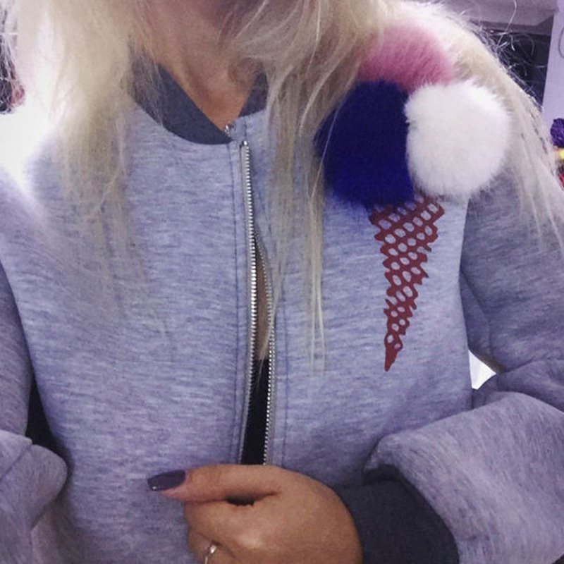 Furry Pom Pom Ice Cream Jacket - Her Teen Dream