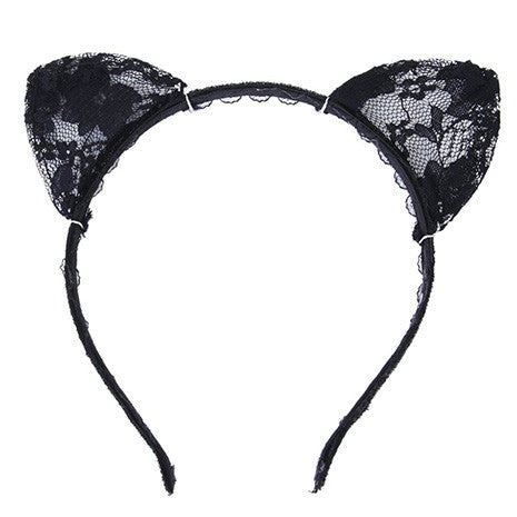 Cat Ears Lace Headband - Her Teen Dream