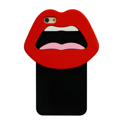 Silicone 3D Red Lips iPhone Case