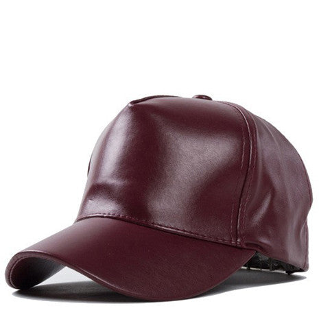Mahogany Faux Leather Hat - Her Teen Dream