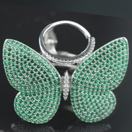 Movable Butterfly Ring - Green - Her Teen Dream