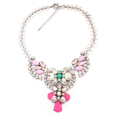 Multi-colored Rhinestone Pendant - Her Teen Dream