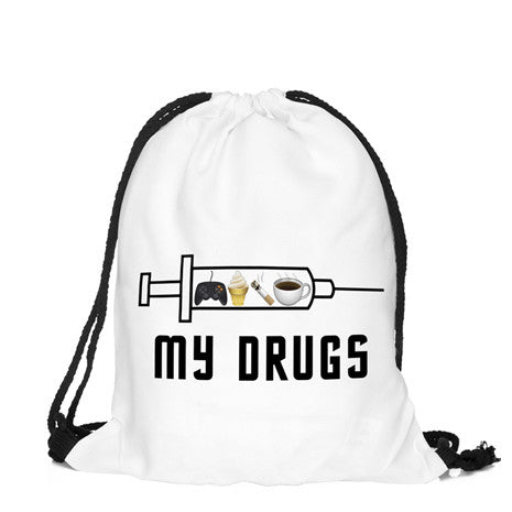 My Drugs Drawstring Backpack - Her Teen Dream