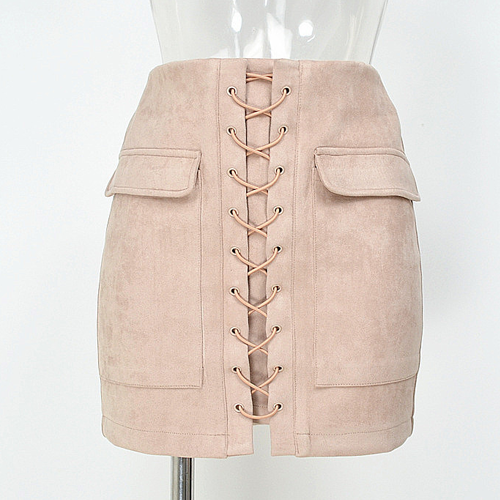 Lace up Skirt - Nude - Her Teen Dream