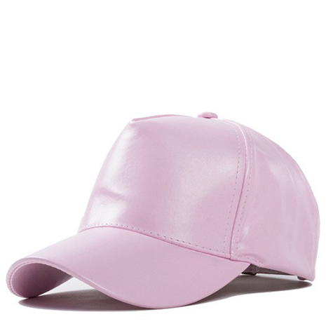 Pink Faux Leather Hat - Her Teen Dream