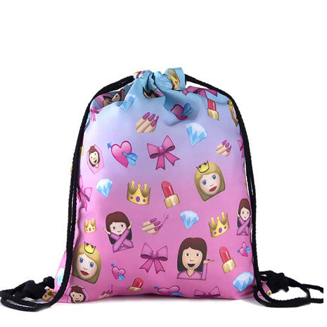 Princess Emoji Drawstring Backpack - Her Teen Dream