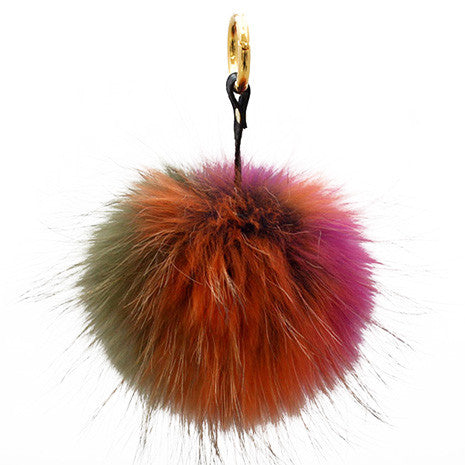 Rainbow Pom Pom Puff Keychain - Her Teen Dream