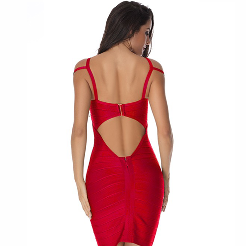 Strapped Bandage Dress- Red - Her Teen Dream