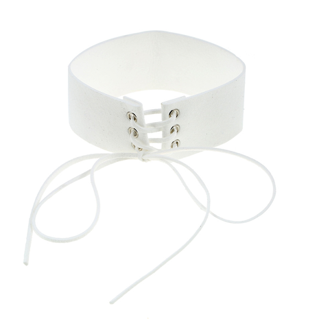 Velvet Lace Up Collar - White - Her Teen Dream